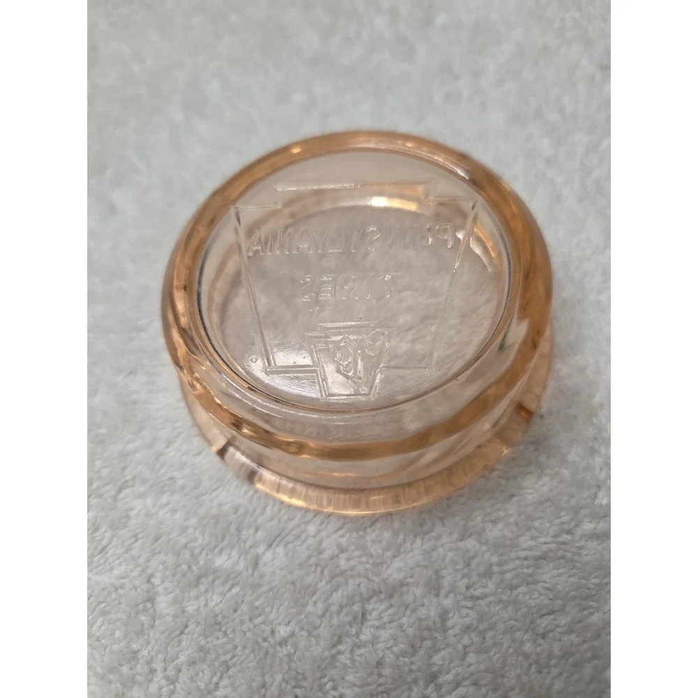 Vintage Pennsylvania Tires Pink Glass Ashtray 3.5